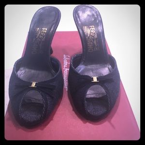 Salvatore Ferragamo Denim Heels